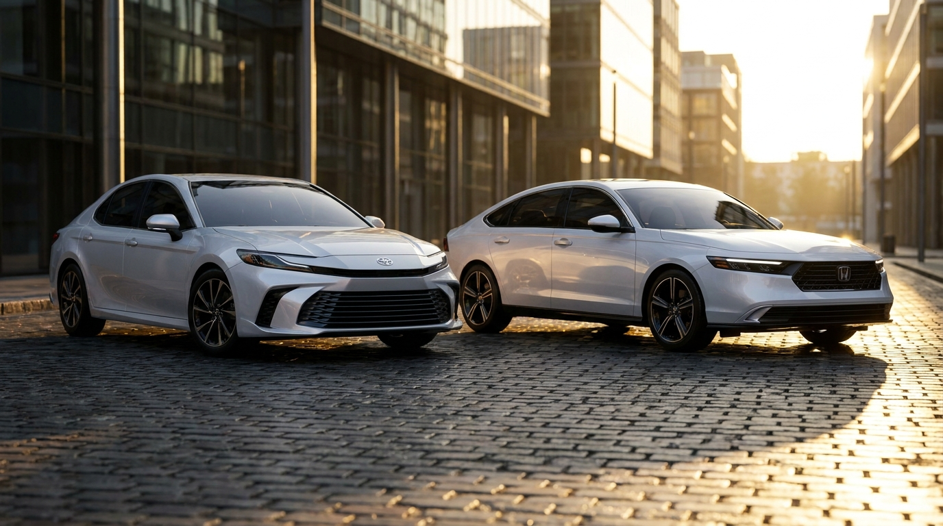2026 Toyota Camry Hybrid and Honda Accord Hybrid side by side comparison